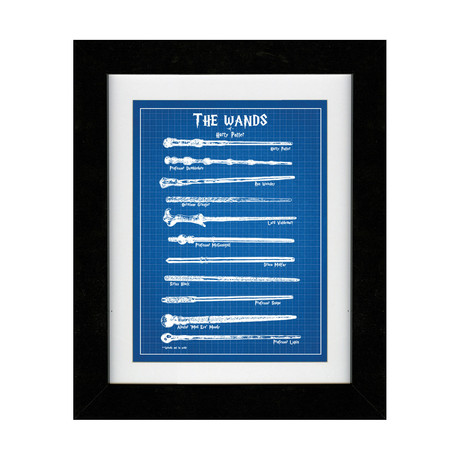 Harry Potter Wands (18"W x 24"H // Blue Grid)