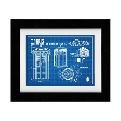 Doctor Who // Tardis (24"W x 18"H // Blue Grid)