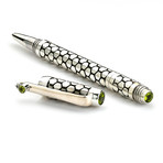 Sterling Silver Honeycomb Pen (Peridot)