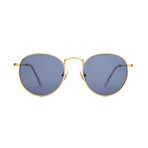 The Tuff Patrol // Brushed Gold Wire + Grey Blue Lenses