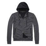 Scott 2 Way Zipped Hoodie // Dark Grey (S)