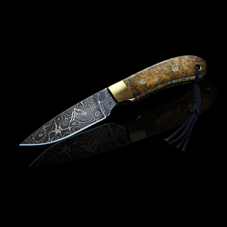 Fixed Blade Knife // Black Ash Burl