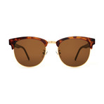 The Nudie Club // Matte Brown Tortoise + Gold Mirror Lenses