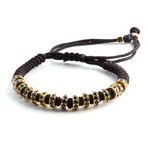 Stoppers Macrame Bracelet // Yellow Gold + Black