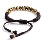 Stoppers Macrame Bracelet // Yellow Gold + Black