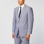 Fine Shadow Stripe Classic Fit Suit // Blue + Grey (46R)