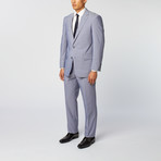 Fine Shadow Stripe Classic Fit Suit // Blue + Grey (US: 38R)