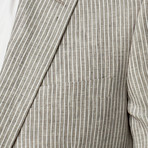 Linen Stripe Classic Fit Suit // Grey (US: 34R)