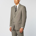 Birdseye Two-Tone Solid Classic Fit Suit // Salt + Pepper (US: 50R)