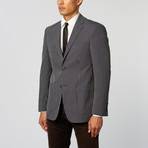 Linen Blend Windowpane Classic Fit Blazer // Blue (US: 36R)