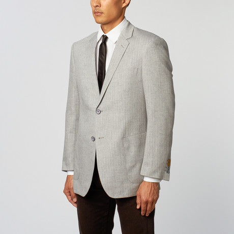 Renoir // Herringbone Blazer // Grey + White (US: 34R)