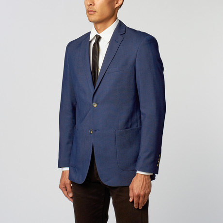 Birdseye Solid Slim Fit Blazer // Deep Navy (US: 34R)