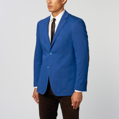 Solid Knit Blazer // Medium Blue (XS)