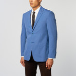 Stripe Slim Fit Blazer // Medium Blue (US: 34R)