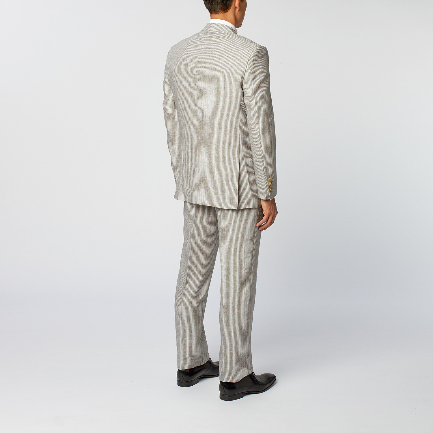 Linen Stripe Classic Fit Suit // Grey (US: 42L) - Renoir Suiting ...