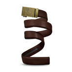 Bronze Leather Belt // Brown (Medium // 33"-35" Waist)