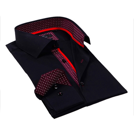 Button-Up Dress Shirt // Black (M)