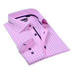 Classic Button-Up Dress Shirt // Pink Gingham (M)