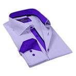 Levinas // Button-Up Dress Shirt // Purple Check (M)