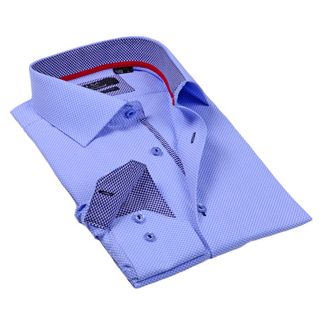 Classic Button-Up Dress Shirt // Light Blue Dot (S)