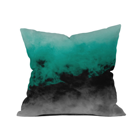 Throw Pillow // Zero Visibility Emerald (18" x 18" Square)