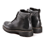 8-Eye Lace Up Leather Boot // Black (Euro: 46)