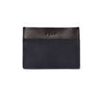 Leather Duplex Card Wallet // Black + Marine