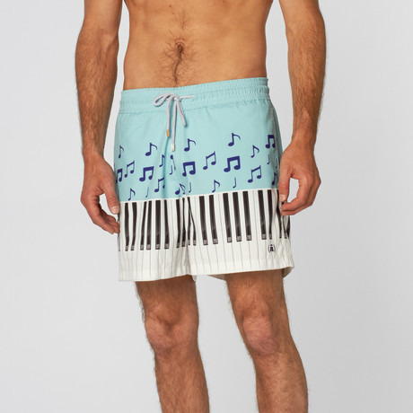 Piano Music Swim Trunk // Blue (S)