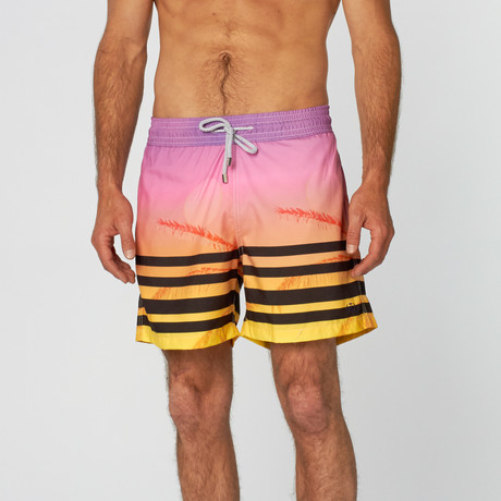 Sunset Swim Trunk // Purple + Orange + Yellow (S)