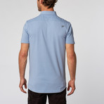 Short-Sleeve Snap Button-Up // Blue (XL)