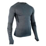 Long Sleeve Body Mapped Baselayer // Graphite Grey (S/M)