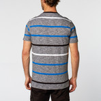 Striped Notch Tee // Grey + Black (XL)