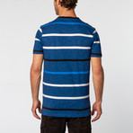 Striped Notch Tee // Indigo + Black (L)