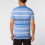 Striped Notch Tee // Turquoise (XL)