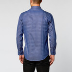 Button-Down Shirt // Blue + White Diamonds (2XL)