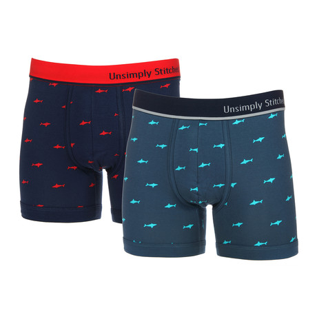 Boxer Brief // Sharks // 2-Pack (M (32"-34"))