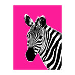 Ziggy Zebra // Pink // Right (24"W x 30"H x 1.5"D)