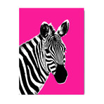 Ziggy Zebra // Pink // Left (24"W x 30"H x 1.5"D)