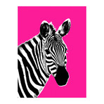 Ziggy Zebra // Pink // Left (24"W x 30"H x 1.5"D)