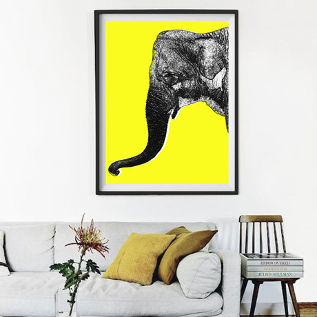 Nelly The Elephant // Yellow // Right (24"W x 30"H x 1.5"D)