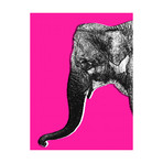 Nelly The Elephant // Pink // Right (24"W x 30"H x 1.5"D)