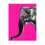 Nelly The Elephant // Pink // Right (24"W x 30"H x 1.5"D)