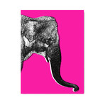 Nelly The Elephant // Pink // Left (24"W x 30"H x 1.5"D)