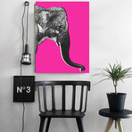 Nelly The Elephant // Pink // Left (24"W x 30"H x 1.5"D)