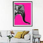 Nelly The Elephant // Pink // Left (24"W x 30"H x 1.5"D)