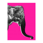 Nelly The Elephant // Pink // Left (24"W x 30"H x 1.5"D)