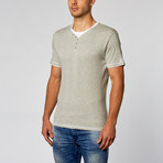 Ribbed Henley // Grey (L)