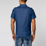 Short-Sleeve Shirt // Blue Linen (XL)