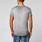 V-Neck Henley Tee // Charcoal (S)