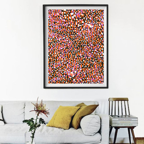 Cheetah // Orange + Pink (30"W x 24"H x 1.5"D)